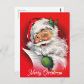 クリスマスヴィンテージサンタクロース ポストカード (正面/裏面)