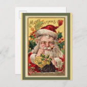 クリスマスヴィンテージサンタクロース ポストカード (正面/裏面)