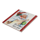 クリスマスヴィンテージサンタニースリストレッドグリッター タイル (側面)