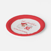 クリスマスヴィンテージサンタファースト誕生日 ペーパープレート (アングル)