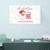 クリスマスヴィンテージサンタファースト誕生日 横断幕 (トレードショー)