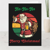 クリスマスヴィンテージサンタ運クロースのおもちゃランチ カード (正面)