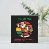クリスマスヴィンテージサンタ運クロースのおもちゃランチ カード (スタンド正面)