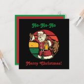 クリスマスヴィンテージサンタ運クロースのおもちゃランチ カード (正面/裏面インサイチュ)