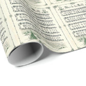 クリスマスヴィンテージシート音楽デッキザホール ラッピングペーパー (ロールコーナー)