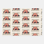 クリスマスヴィンテージスコットランド犬のパターン ラッピングペーパーシート (正面2)