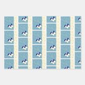 クリスマスヴィンテージスコットランド犬のパターン ラッピングペーパーシート (正面)