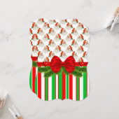 クリスマスヴィンテージストライプサンタフラットグリーティングカード カード (正面/裏面インサイチュ)