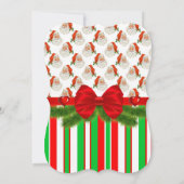 クリスマスヴィンテージストライプサンタフラットグリーティングカード カード (裏面)