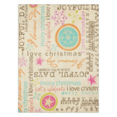 クリスマスヴィンテージタイポグラフィテーブルクロス テーブルクロス (正面)