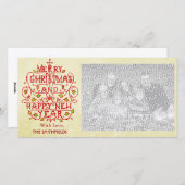 クリスマスヴィンテージタイポグラフィ シーズンカード (正面/裏面)