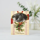 クリスマスヴィンテージテンプレートはがき シーズンポストカード (スタンド正面)