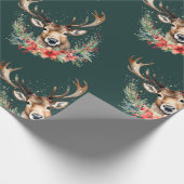 クリスマスヴィンテージトナカイ包装紙 ラッピングペーパー (角)