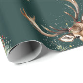 クリスマスヴィンテージトナカイ包装紙 ラッピングペーパー (ロールコーナー)