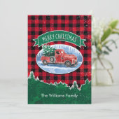 クリスマスヴィンテージトラックファミリーフォトバッファロープレイド シーズンカード (スタンド正面)