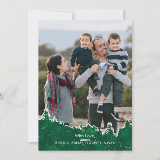 クリスマスヴィンテージトラックファミリーフォトバッファロープレイド シーズンカード (裏面)