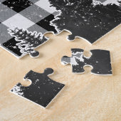 クリスマスヴィンテージトラックブラックバッファロープレイド名 ジグソーパズル (側面)