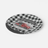クリスマスヴィンテージトラックブラックバッファロープレイド名 ペーパープレート (アングル)