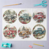 クリスマスヴィンテージトラックラウンド 薄葉紙 (クラフト)