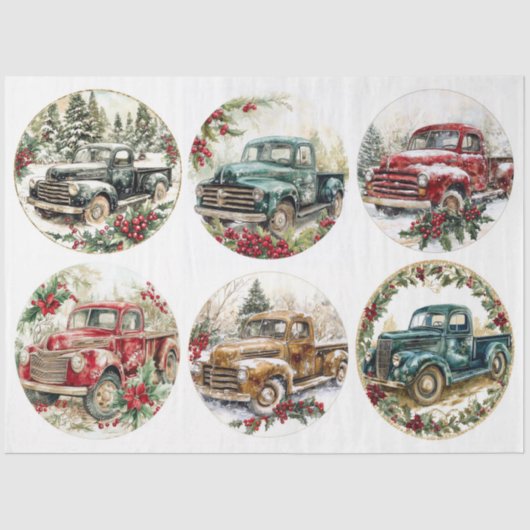 クリスマスヴィンテージトラックラウンド 薄葉紙 (正面)
