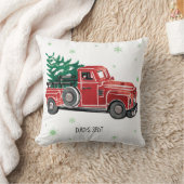 クリスマスヴィンテージトラック（雪片あり） クッション (ブランケット)