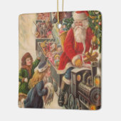 クリスマスヴィンテージトレインサンタクリスマスホリデー セラミックオーナメント (左)