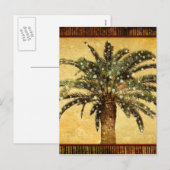 クリスマスヴィンテージトロピカルパームツリーwスノーフレーク シーズンポストカード (正面/裏面)
