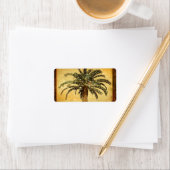 クリスマスヴィンテージトロピカルパームツリーwスノーフレーク ラベル (インサイチュ)