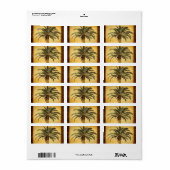 クリスマスヴィンテージトロピカルパームツリーwスノーフレーク ラベル (フルシート)