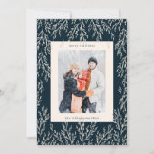 クリスマスヴィンテージネイビー緑2枚の縦写真 シーズンカード (正面)