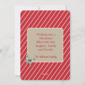 クリスマスヴィンテージバタフライポインセチア写真 シーズンカード (裏面)