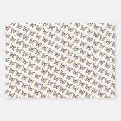 クリスマスヴィンテージバタフライポインセティアホリデイ ラッピングペーパーシート (正面3)