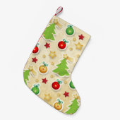 クリスマスヴィンテージパターン スモールクリスマスストッキング (正面 (吊り時))