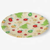 クリスマスヴィンテージパターン ペーパープレート (アングル)