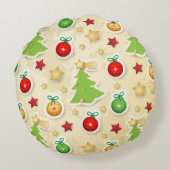 クリスマスヴィンテージパターン ラウンドクッション (裏面)