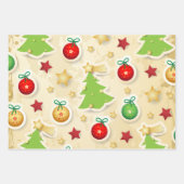 クリスマスヴィンテージパターン ラッピングペーパーシート (正面2)