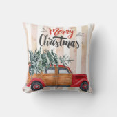 クリスマスヴィンテージパネルトラック クッション (正面)