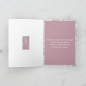 クリスマスヴィンテージピンクオーナメントシルバーグリッター カード (内部)