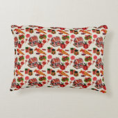 クリスマスヴィンテージファミリーハウスキャンディーケーン アクセントクッション (裏面)