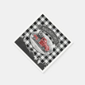 クリスマスヴィンテージブラックバッファロープレイド名 スタンダードカクテルナプキン (角)