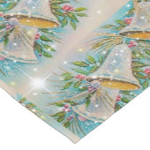 クリスマスヴィンテージブルーシルバーベルスパークルスター ショートテーブルランナー (コーナー)