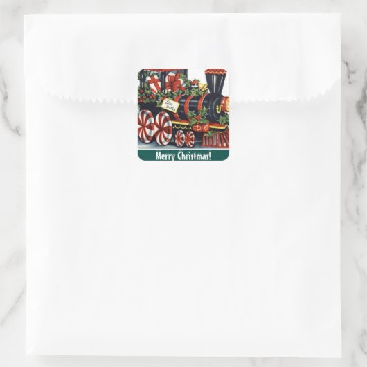 クリスマスヴィンテージホリデートレインシール スクエアシール (バッグ)