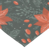 クリスマスヴィンテージレッドグリーンベリーズポインセチア テーブルクロス (アングル)