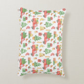 クリスマスヴィンテージレッドトラックパターン アクセントクッション (裏面(縦))