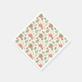 クリスマスヴィンテージレッドトラックパターン スタンダードカクテルナプキン (角)