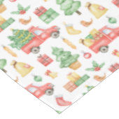 クリスマスヴィンテージレッドトラックパターン テーブルクロス (アングル)