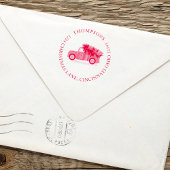 クリスマスヴィンテージレッドトラック差出人住所シンプル セルフインキングスタンプ