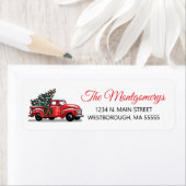 クリスマスヴィンテージレッドトラック差出人住所 ラベル (インサイチュ)