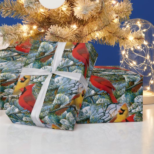 クリスマスヴィンテージレッド深紅色ズスノーギフトプレゼント ラッピングペーパー (クリスマス)