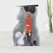 クリスマスヴィンテージレトロなカスタマイズ可能なガールカード シーズンカード (正面)